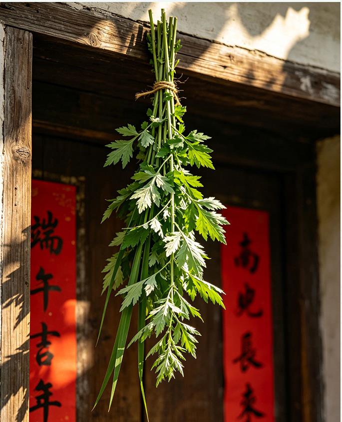 门前悬挂的艾草